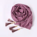 Tassel Chiffon Scarf Purple