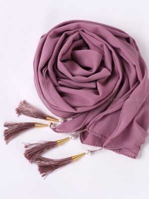 Tassel Chiffon Scarf Purple